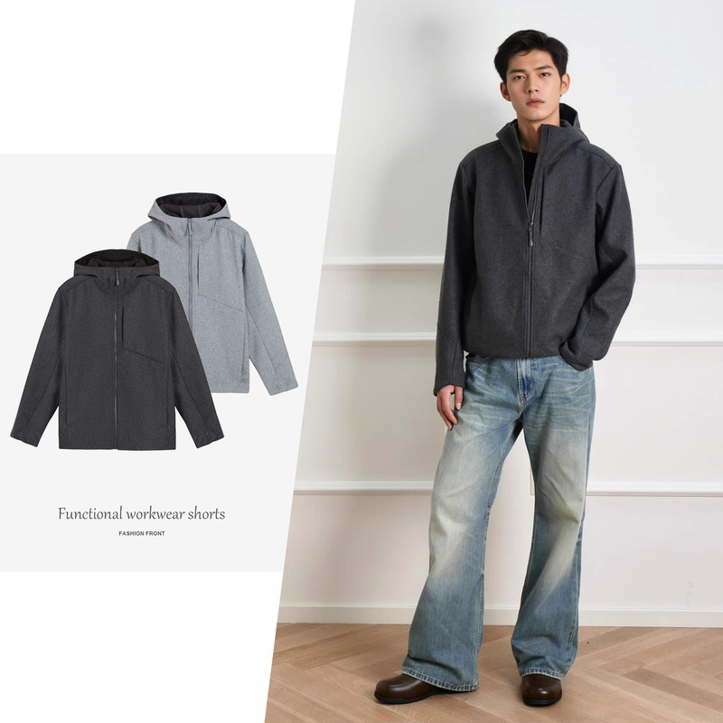 【Jmwh】"No Logo" Sheep Wool Swayer Soft Shell Jacket Outdoor Work Clothing Business Fleece-Lined Warm Clothing 【Jmwh】"No Logo" Sheep Wool Swayer Soft Shell Jacket Outdoor Work Clothing Business Fleece-Lined Warm Clothing