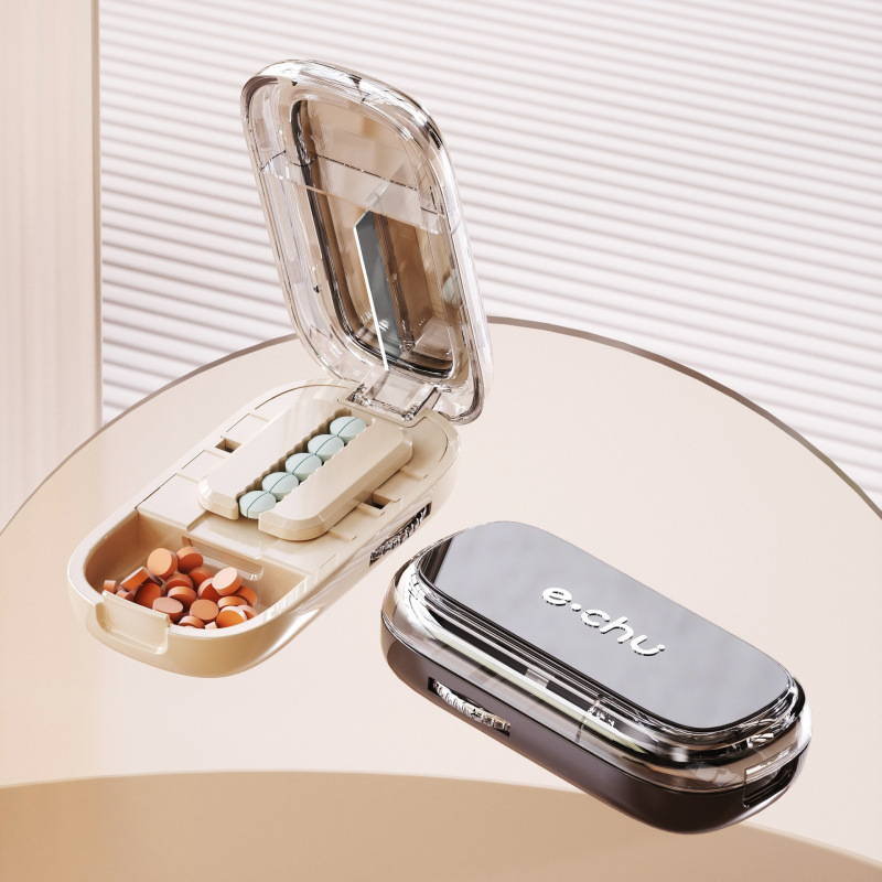 薬カッター、薬ディバイダー、クォーターカッター、1/2カットピルカッター、携帯用ピルディバイダーボックス|undefined