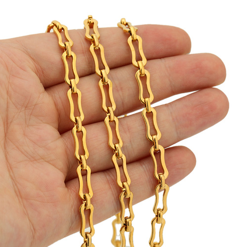 Stainless steel hip-hop bone chain DIY punk necklace bone splicing bracelet cross-border jewelry accessories chain wholesale