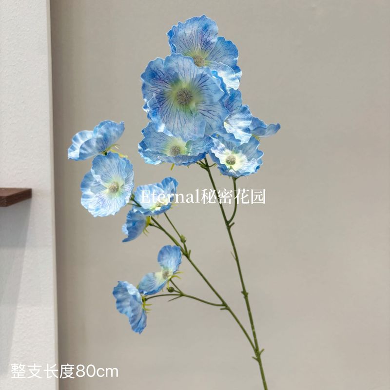 12头罂粟仿真花高级感多头虞美人路引插花婚礼堂吊顶装饰绢花批发|undefined