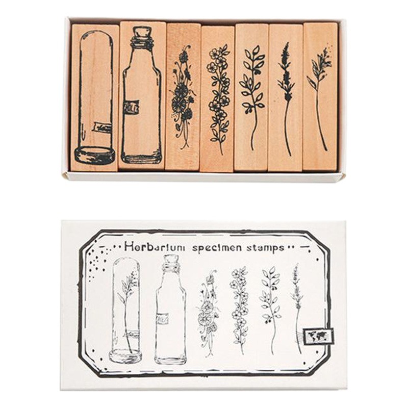 Yuezhen original retro loto madera combinación traje sello planta florero mano cuenta sello mano libro decoración herramientas