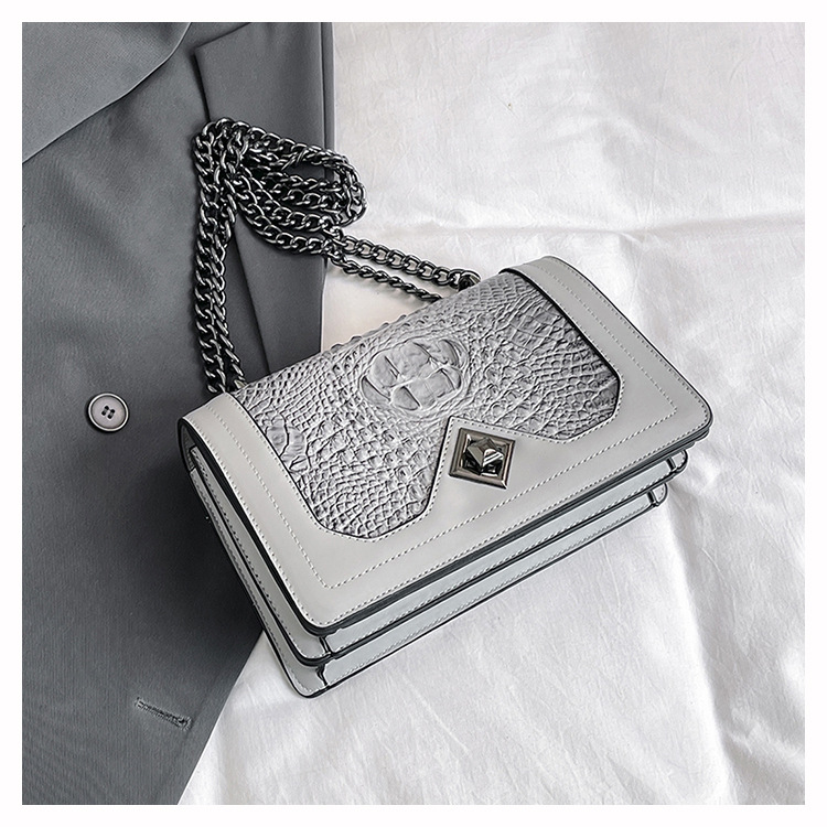 Crocodile Pattern Shoulder Bag For Women Large Capacity Luxury Handbag_voghion.com
