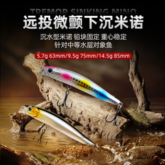 Long-range, full-water-layer lure: Vibrating, sinking pencil minnows in weights of 5.7g, 9.5g, and 14.5g—artificial bait for bass, mandarin fish, and snakehead.