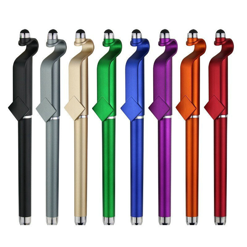 Bolígrafo de soporte para teléfono móvil, bolígrafo capacitivo, bolígrafo de código QR, bolígrafo de góner, bolígrafo publicitario, logotipo personalizado, publicidad corporativa, papelería