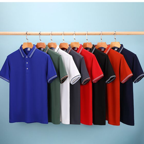 Summer All-match Slimming Anti-wrinkle Wear-resistant Refreshing Breathable Inter-color Team Work Clothes Short-sleeved Lapel Polo Shirt Customized