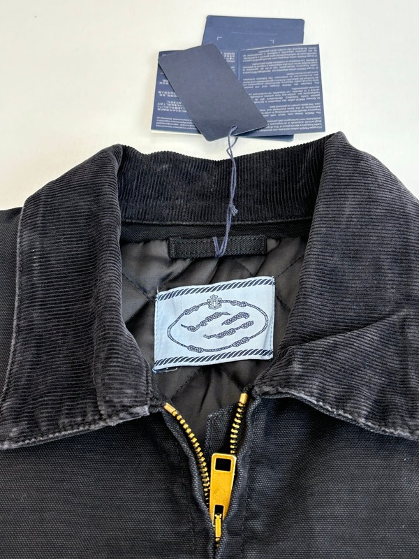 正确版本高品质25ssP家新款做旧水洗棉服夹克外套宽松版男女同款|undefined