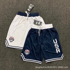 バスケットボールのスポーツズボンの男性の夏美式のバスケットボールのショートパンツUSAアメリカチームは膝を越えないでトレーニングします。