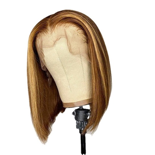 Cross-border e-commerce European and American fashionable women's chemical fiber wigs Internet celebrity handsome middle-parted BOBO wig headgear manufacturer