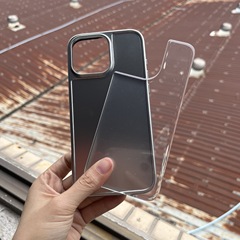 iphone16電気メッキシルバー溝付きツーインワン印刷素材と3D接着剤透明フィルム携帯電話ケースに適しています。