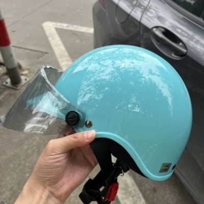 genuine goods Taiwan Penguin Motorcycle Helmet Motosiklet dəbilqələri - one-size-fits-all-dark-pink-blue-new-standard-standard-light-tea-lenses
