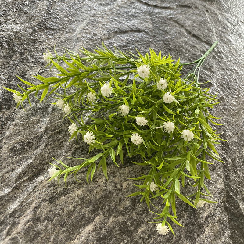 Simulación de 5 hornos de hierba de agua lleno de estrellas de mano pequeña boda centro comercial decoración colgante de pared de plástico de planta de simulación