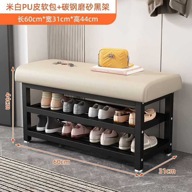 家庭用玄関用の錬鉄製靴交換スツール、ソフトパッケージクッション、靴ラック、座ることができる靴スツール、玄関スツール、玄関ドア靴キャビネットスツール|undefined