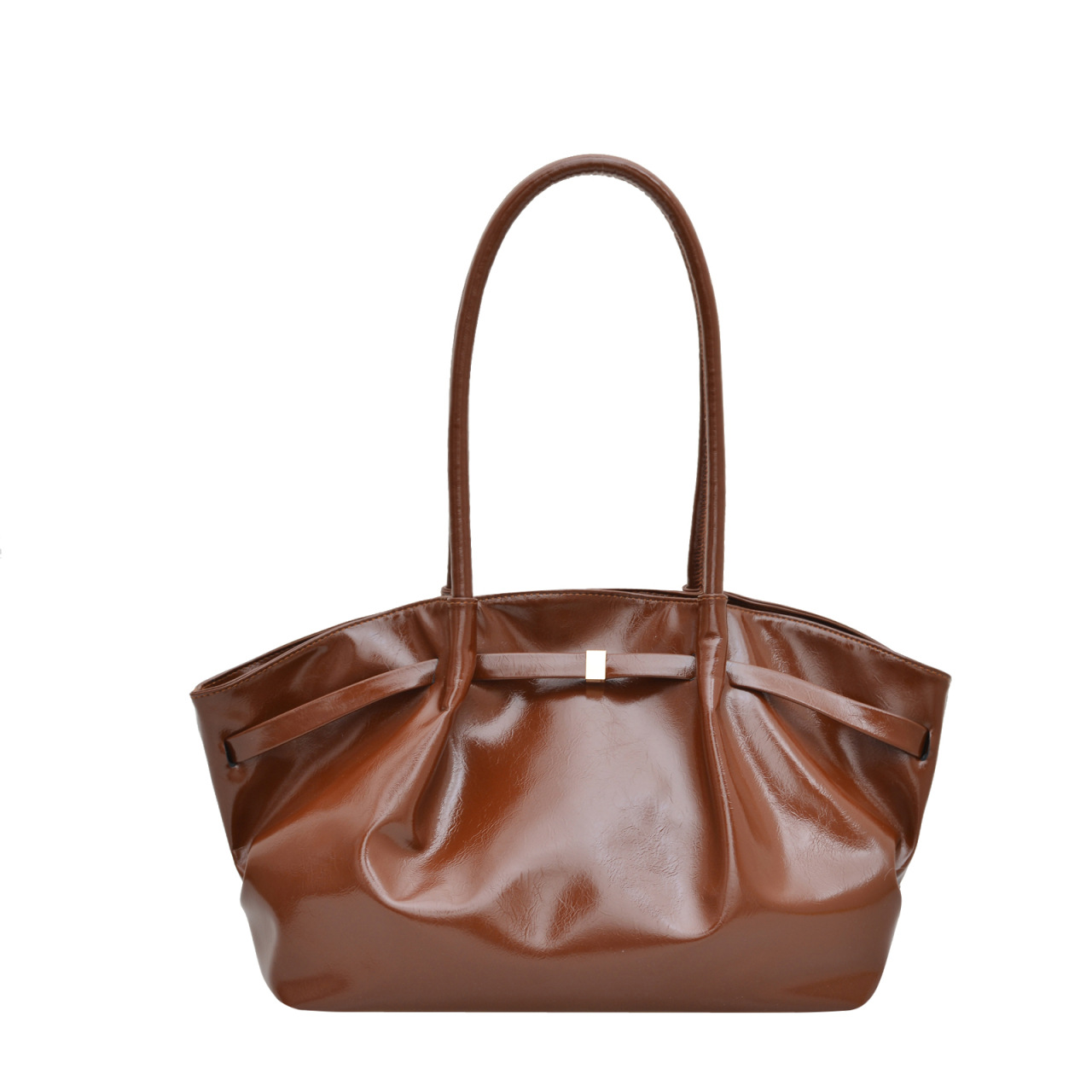 Bolso Tote Plisado Retro para Mujer de PU con Hebilla Magnética para Uso Diario image 6