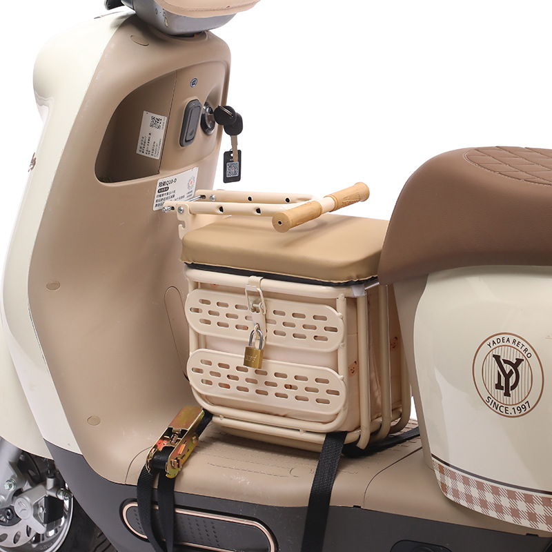 Electric Scooter Child Seat with Front Storage Pedal and Safety Handle, Dedicated Child Safety Seat Storage for Electric Vehicles