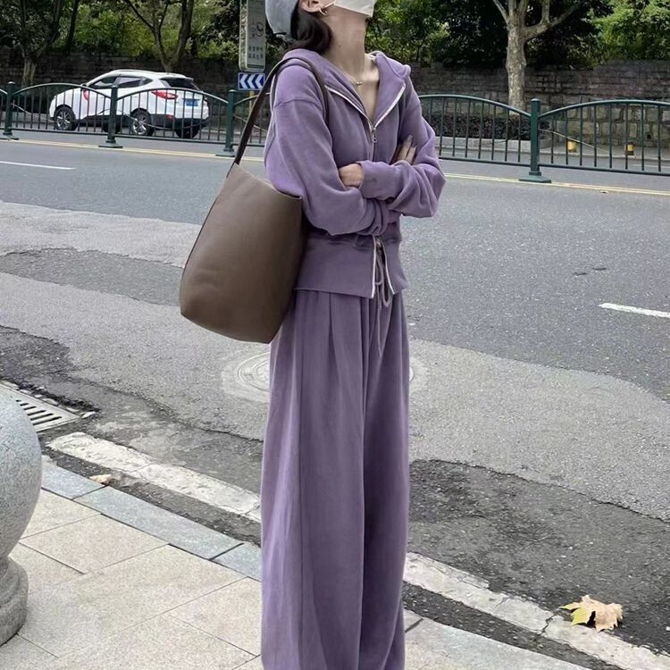 运动套装女秋季学生韩版宽松显瘦时尚卫衣小个子休闲两件套跑步服|undefined