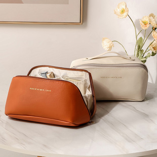PU organ pillow cosmetic bag women's portable large capacity travel portable ins high-grade wash makeup storage bag