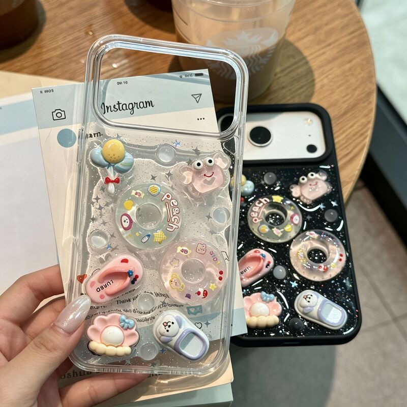 Suitable for Apple 18 Pro Max phone case, iPhone 17, summer swimming ring design, 16 Pro new model, 15 full-coverage case Suitable for Apple 18 Pro Max phone case, iPhone 17, summer swimming ring design, 16 Pro new model, 15 full-coverage case