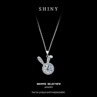 Zodiac Rabbit Necklace Wholesale Women's 2025 New Style Non-Fading Hot Style High-Looking Little Rabbit Micro-Encrusted Moissanite