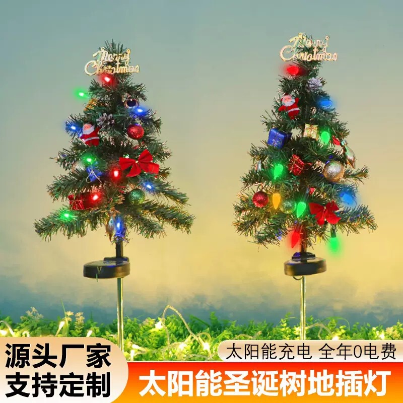 Cross-border outdoor lawn Christmas decoration landscape lights, festive atmosphere solar-powered Christmas cedar tree lights, garden lights Cross-border outdoor lawn Christmas decoration landscape lights, festive atmosphere solar-powered Christmas cedar tree lights, garden lights