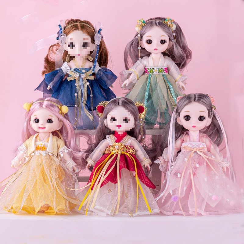 17cm Ancient Costume Girl Palace Ancient Style Doll Constant Trend Confused Barbie Hanfu Princess Children's Day Gift Wholesale