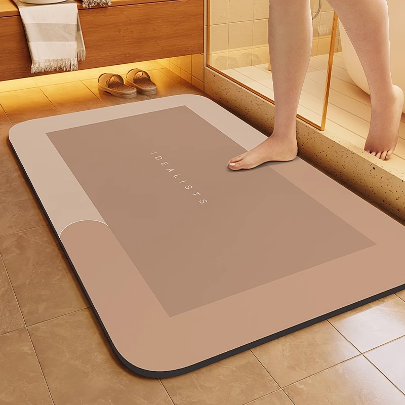 Cross-Border Bathroom Absorbent Floor Mat Diatom Mud Soft Mat Balcony Kitchen Stain-Resistant Floor Mat Bathroom Non-Slip Quick-Drying Foot Mat