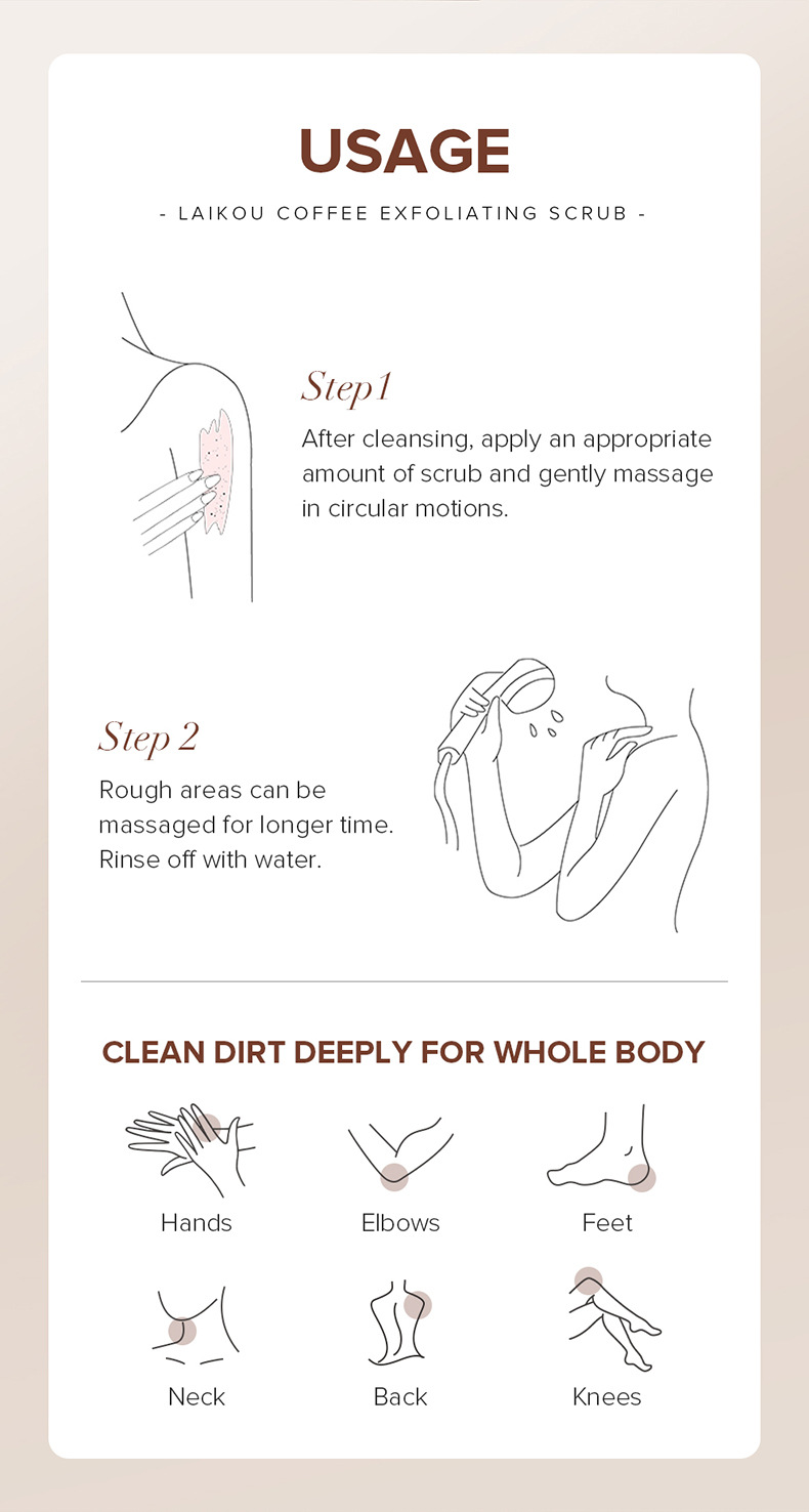 Cross-border Laicome Body Scrub 350g Pore Cleansing and keratin rejuvenation skin care products wholesale manufacturer supply undefined