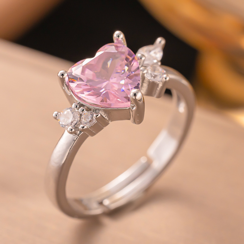 8g Weight Zircon Inlay Material Open Rings Classification 1 Piece Quantity Daily Occasion Copper Material Heart Shape, Bow Knot Pattern All Seasons Season Women's Gender Elegant Style Waterproof Non Tarnish Craft PVD Coated Real Gold Plated Heart Shape Bow Knot 304 Stainless Steel Elegant Glam Waterproof Non Tarnish Open Rings 4