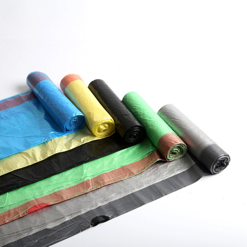 Large vest drawstring garbage plastic bag household portable thickened disposable colorful affordable garbage bag