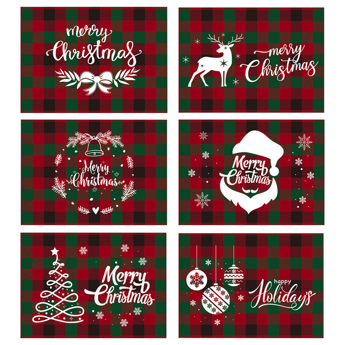 almohadilla de Navidad cuadrado inglés almohadilla de aislamiento térmico árbol de Navidad mesa de comedor festivales decoración del hogar impresión almohadilla de comedor occidental mayorista