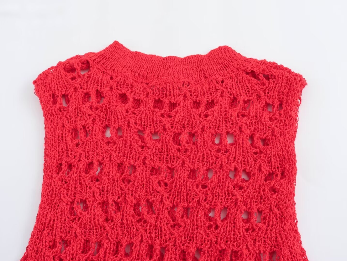 Pulover tricotat de culoare solidă pentru femei, vara 2024, nou, la modă, stil stradal, vară nouă_voghion.com