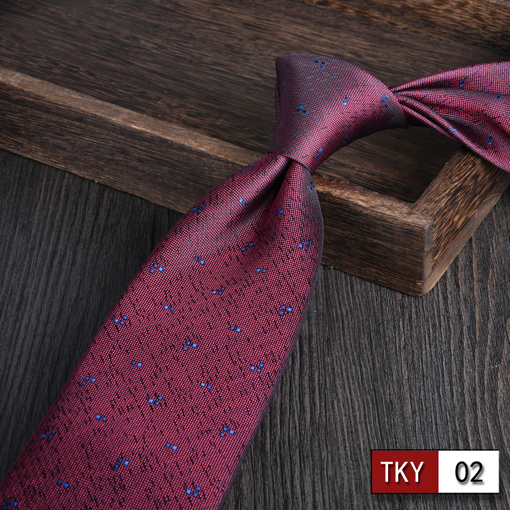 Corbata hombre vestido de negocios profesionales vino rojo novio casamiento Jacquard 8cm mano nueva tendencia spot