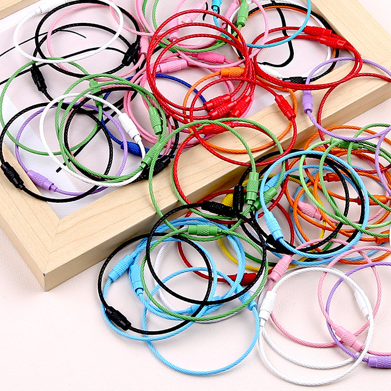 Color 5cm paint stainless steel wire spring coil loose buckle key ring pendant in stock manufacturers supply handmade accessories Color 5cm paint stainless steel wire spring coil loose buckle key ring pendant in stock manufacturers supply handmade accessories