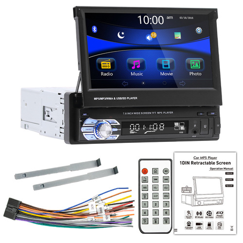 9601 retractable 7-inch car MP5 card player with Bluetooth calling, reverse priority, and MP3 radio