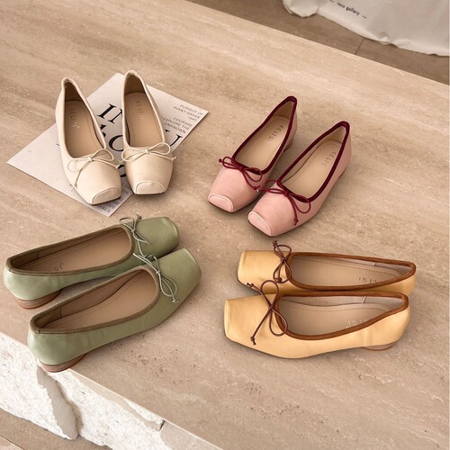 2024-1~ Criss-Cross French Square Bow Mary Jane Shoes for Women, 2024 New Ballet Flats
