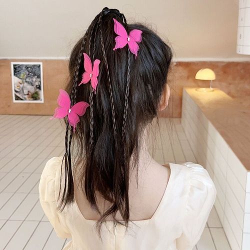 Rabbit ears bow braid hair tie new children's sweet butterfly versatile girl ponytail braided twist hair rope