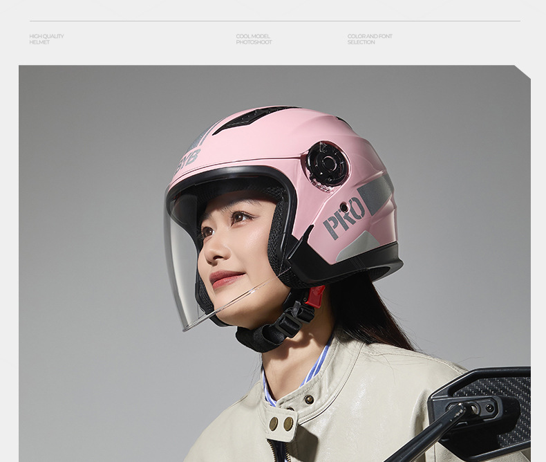Byb26 New 3C Certified Motorcycle Helmet, Electric Vehicle Helmet, Men's and Women's Helmet, Dual-Mirror, Four-Season Anti-Fog