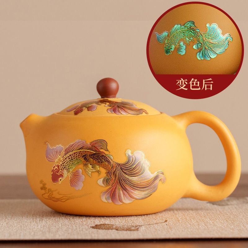 绘银黄金段泥紫砂茶具套装功夫西施壶泡茶杯送客户长辈伴手礼定制|undefined