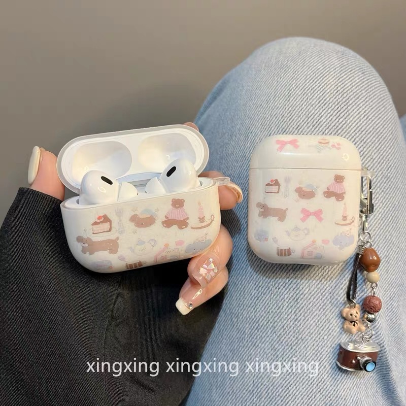 ins日韩卡通涂鸦狗狗适用苹果蓝牙airpodspro2保护套3/4代耳机壳