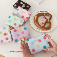 彩色波点 *韩系大容量INS钱包女士学生爱心吊坠韩版chic大量现货