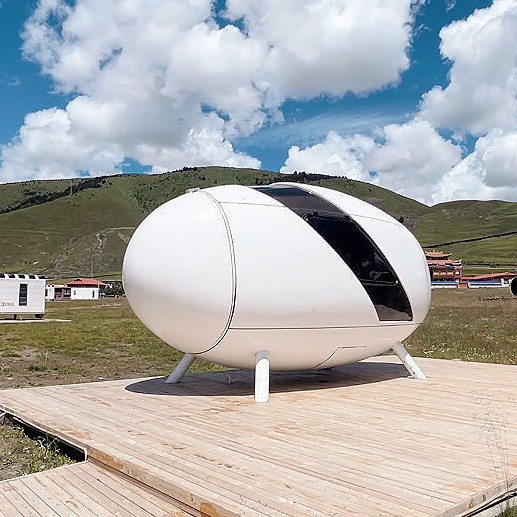 Space cápsula B & B Tecnología Egg House Área escénica Hotel creativo Características de vacaciones Red móvil Casa roja Casa cápsula residencial
