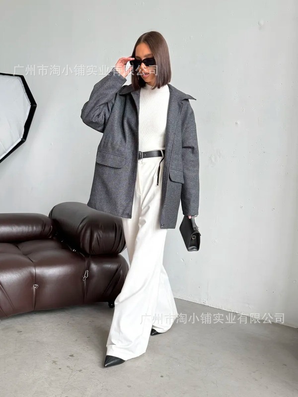 2025欧美女装秋冬款西装外套高级感洋气时尚潮流外穿翻领夹克上衣|undefined