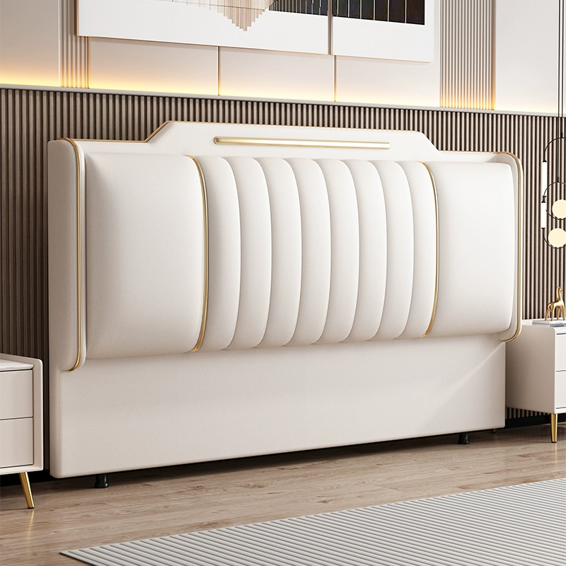 Headboard Soft Cover Backrest 2025 New Nordic Simple Modern Floor-Standing Tech Fabric Single Purchase Solid Wood Headboard