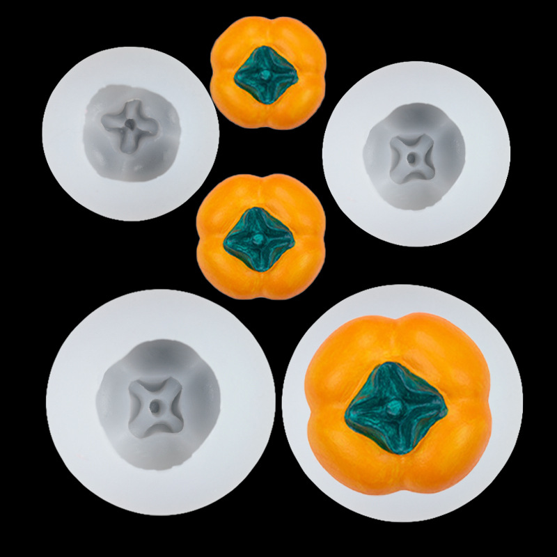 Gran tamaño pequeño caqui silicona molde creativo hornear decoración fondant chocolate cake accesorios aromaterapia vela