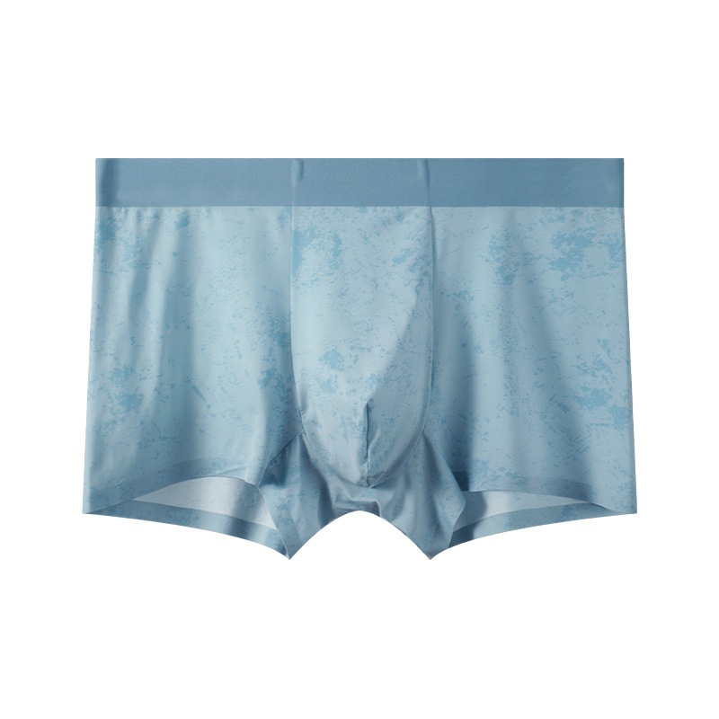 Pantalones íntimas de seda de hielo de verano ultra delgadas sin marcas transpirables, pantalones planos cómodos, pantalones de camuflaje de impresión juvenil para hombres