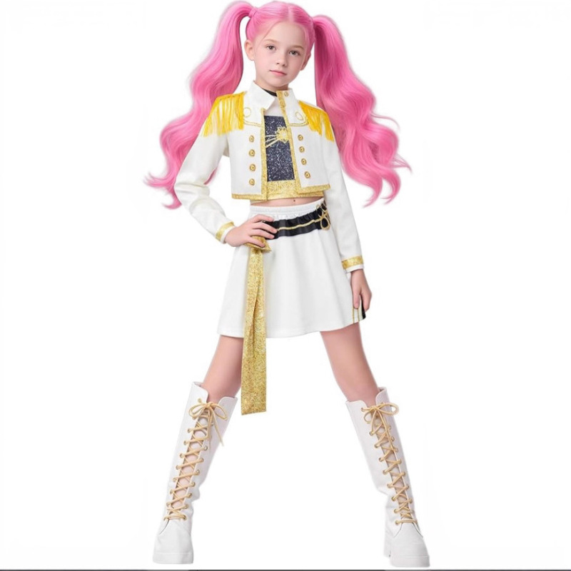 2025亚马逊新款女孩猎魔女团服装搭配流行歌手3D印花女装童装套装|undefined