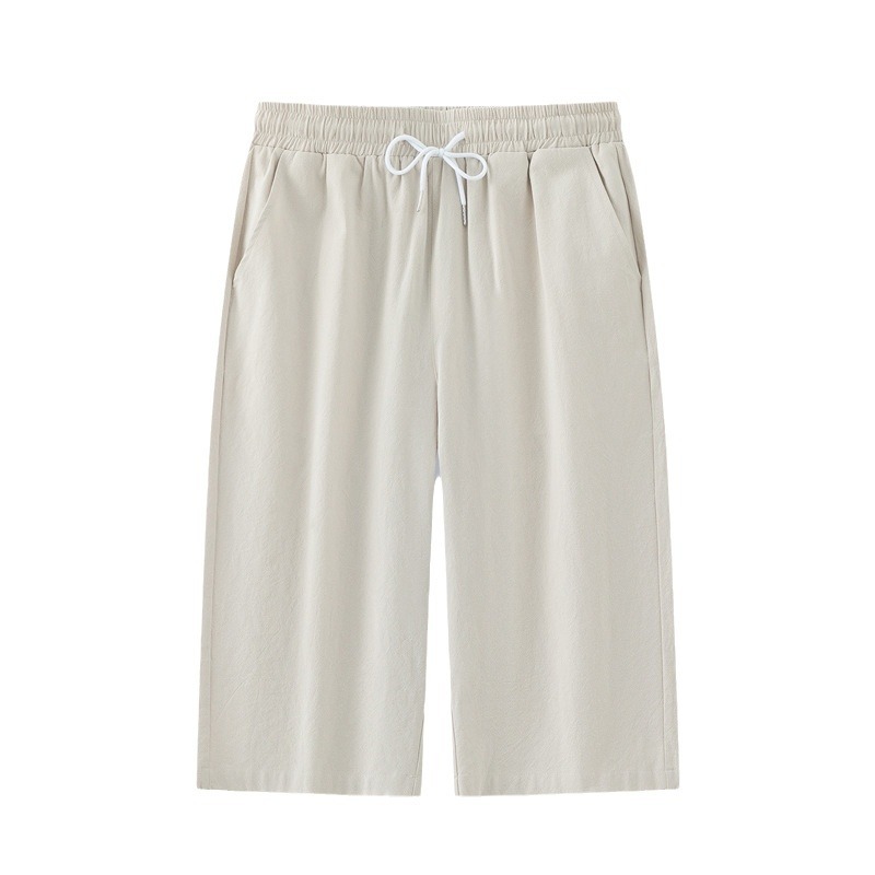 New Chinese Style Cotton Linen Shorts Men's Summer Outer Wear Pants Loose plus size Capri Pants Pure Cotton Pants Fashionable Casual Pants