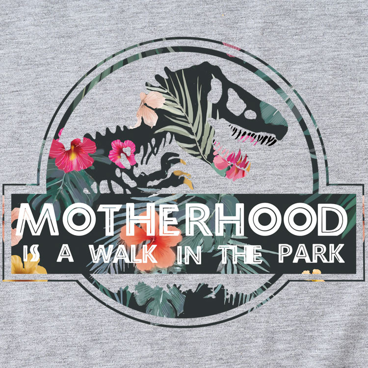 La maternidad es un paseo por el parque Amazon más tamaño cuello redondo Carta europea y americana camisa de manga corta