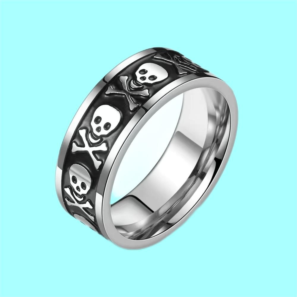 10g Weight Rings Classification 1 Piece Quantity Holiday, Banquet, Selfie Occasion 304 Stainless Steel Material Geometric, Waves Pattern All Seasons Season Unisex Gender Retro Style Retro Geometric Waves 304 Stainless Steel Unisex Rings Men Band Rings 12