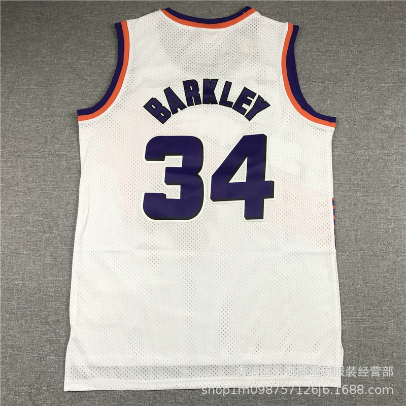 Вышитая баскетбольная майка Suncill Barley, баскетбольная форма Suns Jersey