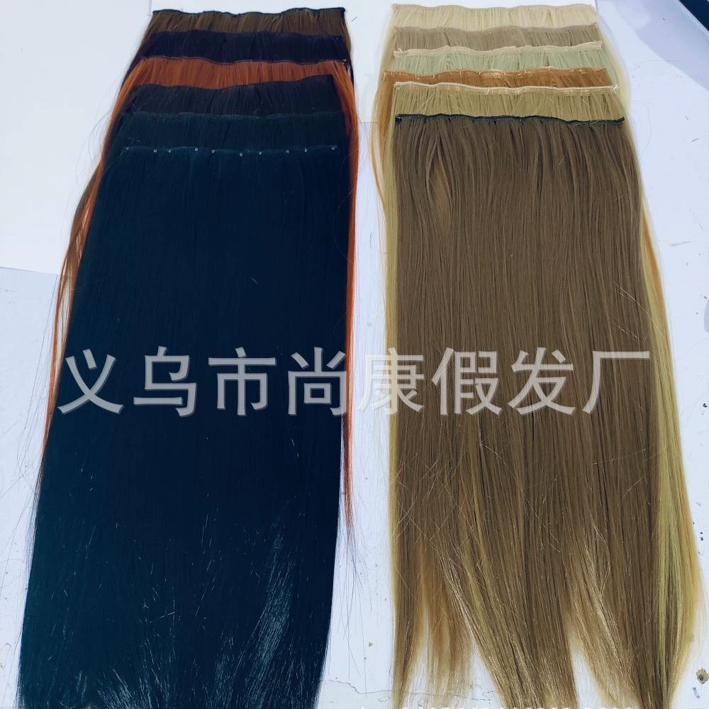 Wig Factory Наращивание волос с пятью зажимами Прямые волосы для девочек Бесшовные наращивание волос Увеличение объема волос Имитация наращивания волос Amazon